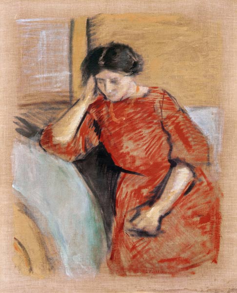 Elisabeth in a red dress a August Macke