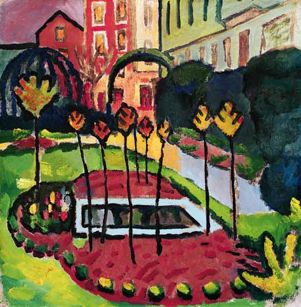 Giardino con laghetto a August Macke