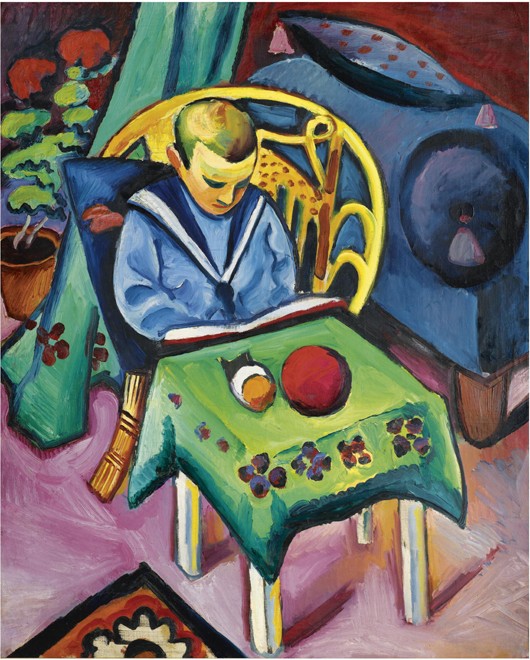 Boy with book and toys a August Macke