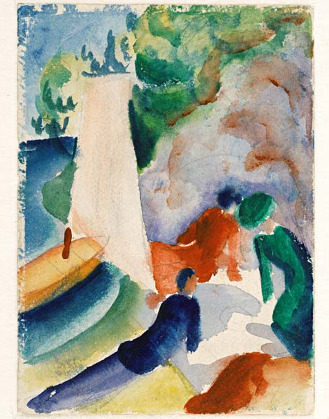 Picnic on the Beach (Picnic after Sailing) a August Macke