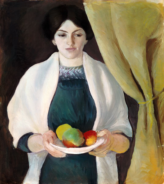 Portrait with apples a August Macke