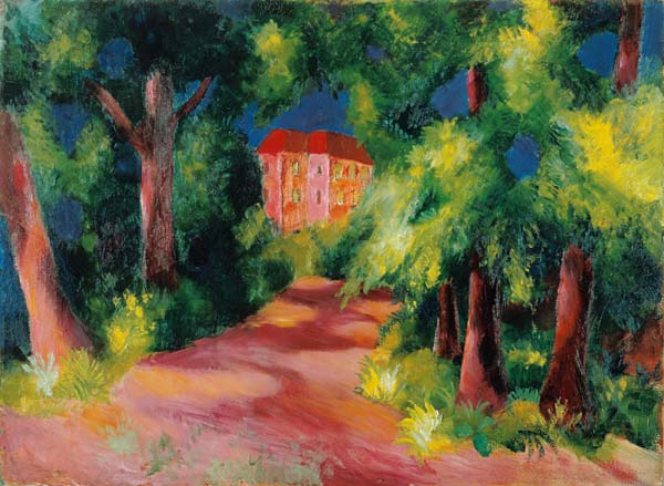 Casa rossa nel parco a August Macke