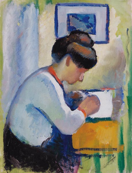Schreibende Frau a August Macke