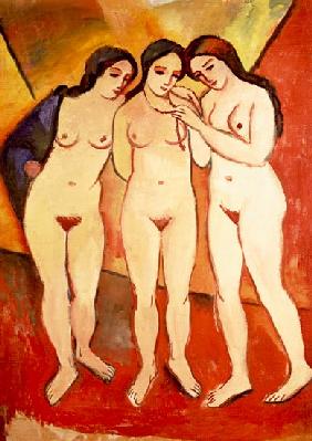 Tre Ragazze Nude (rosso ed arancia)