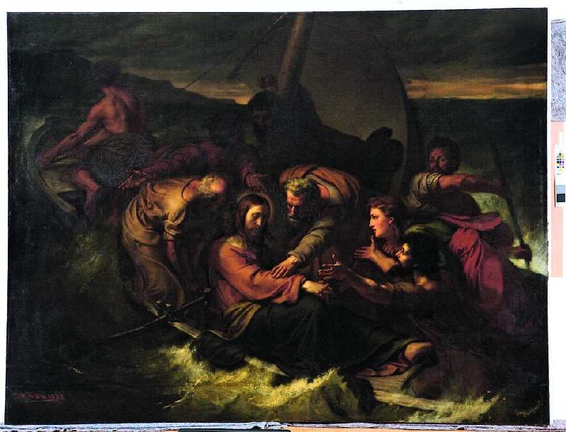Jesus und die Jünger auf dem stürmischen Meer a August Wilhelm Sohn