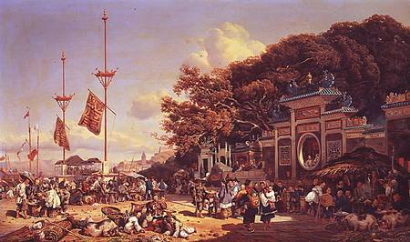 A Market in Macao a Auguste Borget
