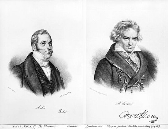 Esprit Auber (1782-1871) and Ludwig van Beethoven (1770-1827) a Auguste Bry