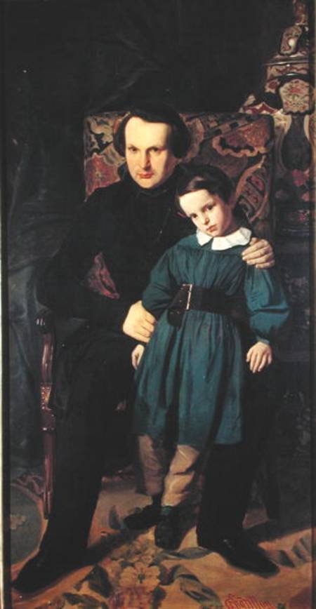 Victor Hugo (1802-85) and his Son, Francois-Victor a Auguste de Chatillon