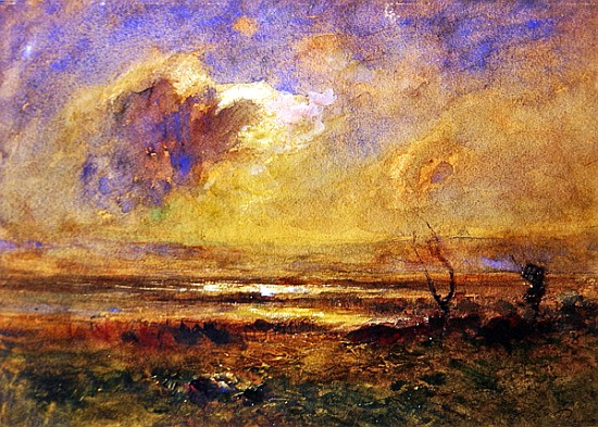 Sunset on the plain, c.1868 a Auguste Francois Ravier
