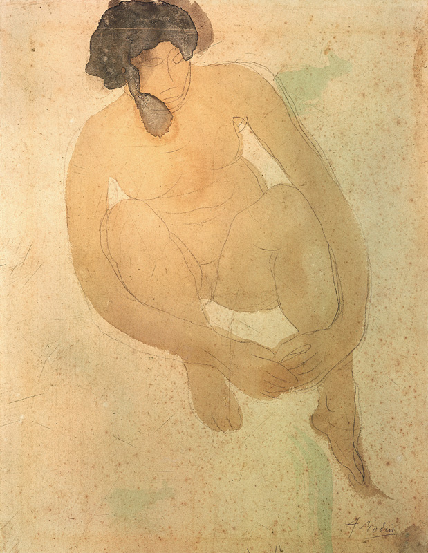 Weiblicher Akt, sitzend frontal a Auguste Rodin