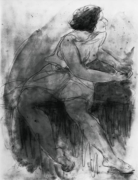 Isadora Duncan (1878-1927) (pencil & wash on paper) a Auguste Rodin