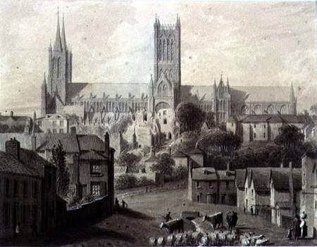 Lincoln Cathedral from the South a Augustus Charles Pugin