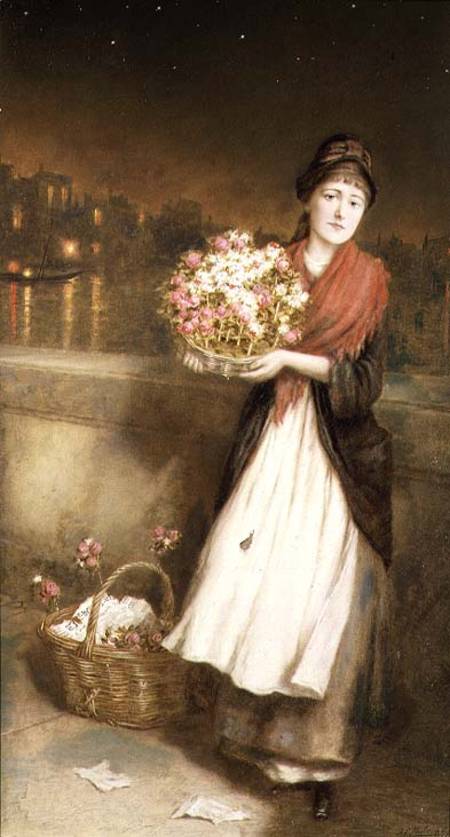 A London Flower Girl a Augustus Edward Mulready