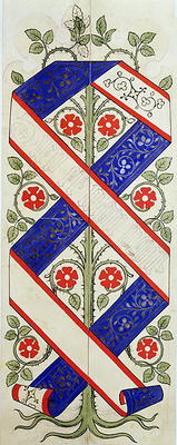 Wallpaper design for the House of Lords' Library (w/c & pencil on paper) a Augustus Welby Northmore Pugin