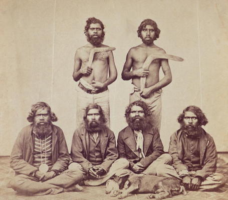 Aboriginal Men, c.1870 (albumen print) a Australian Photographer, (19th century)