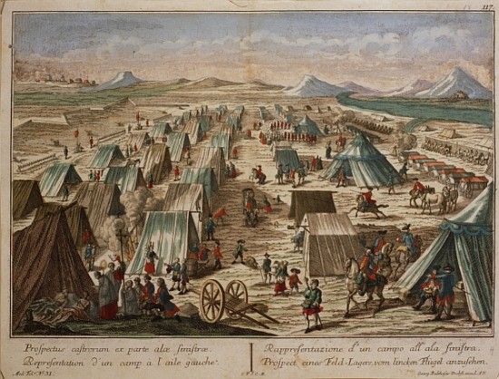 Military camp, c.1780 a Scuola Austriaca
