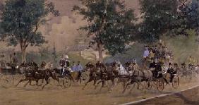 Carriage Driving near the Rotunda, Vienna