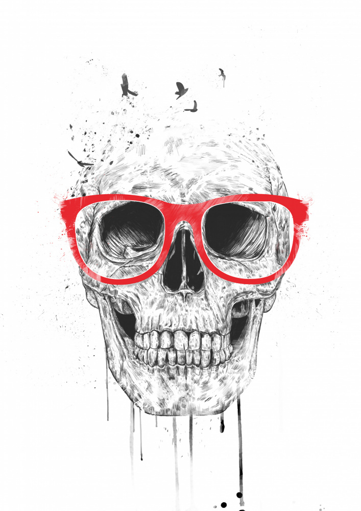 Skull with red glasses a Balazs Solti