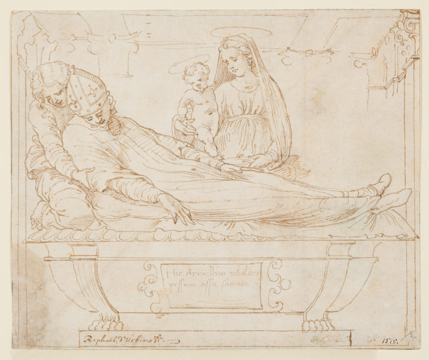 Entwurf für das Grabmal eines Bischofs (Kardinal Armellini?) a Baldassare Peruzzi