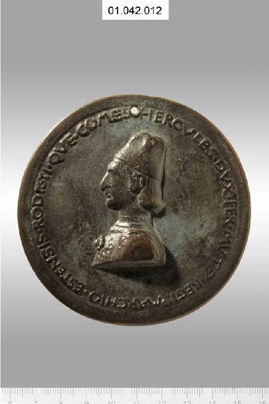 Medaille auf Herzog Ercole I. d'Este. Münzstand Ferrara, nach 1471 a Baldassare Estense