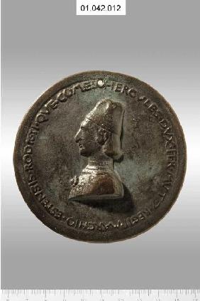 Medaille auf Herzog Ercole I. d'Este. Münzstand Ferrara, nach 1471