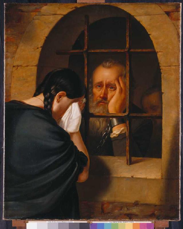 Farewell of the Sándor Jablonczai to his daughter at the window of the dungeon in Leopoldvár a Balint Kiss