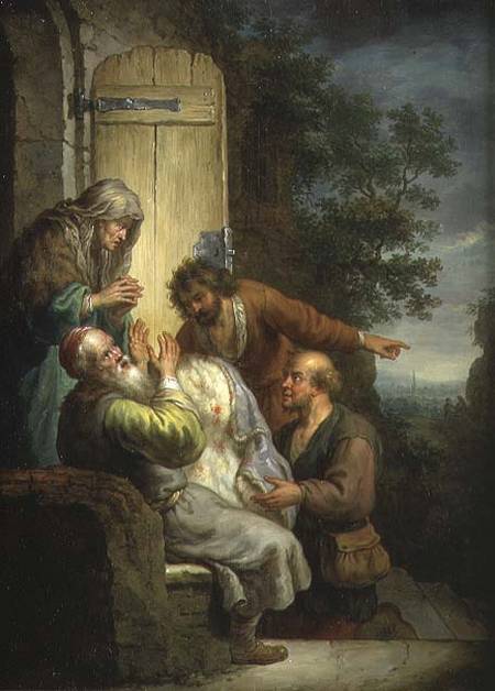 Jacob presented with Joseph's coat a Balthasar Beschey