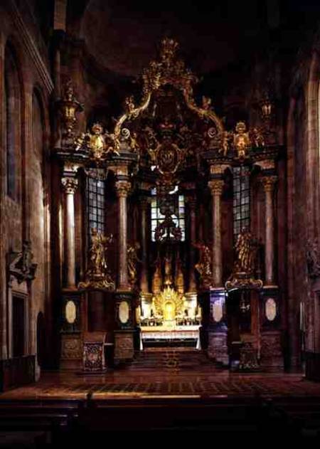 The high altar in the east choir, designed a Balthasar  Neumann
