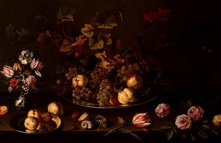 Still Life of Fruit, Flowers and Shells a Balthasar van der Ast