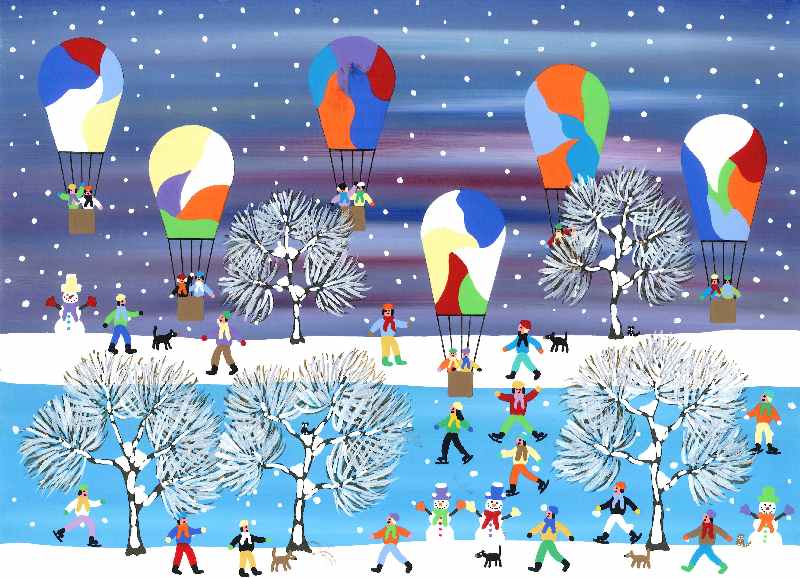 Balloons in the snow a Gordon Barker