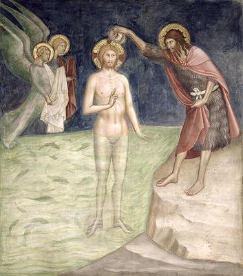 Baptism of Christ, from a series of Scenes of the New Testament (fresco) a Barna  da Siena