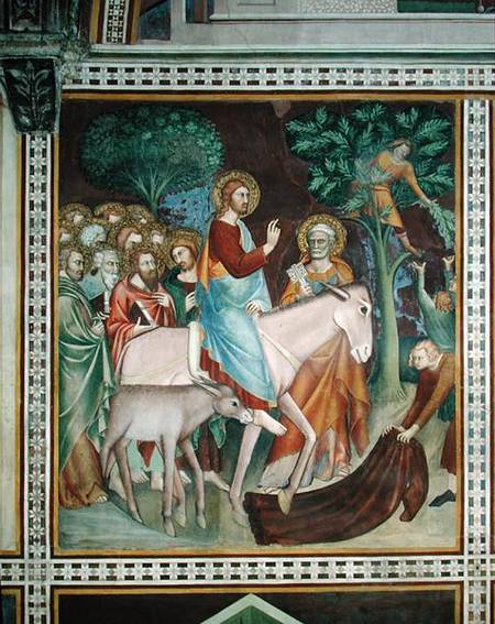 The Entry of Christ into Jerusalem, from a series of Scenes of the New Testament a Barna  da Siena