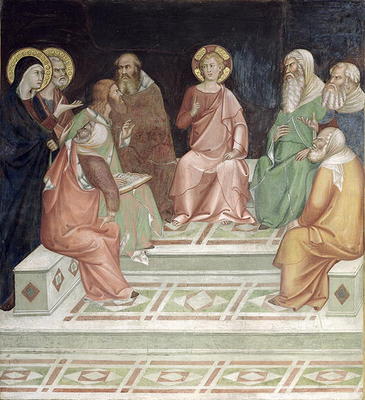 Jesus with the Doctors, from a series of Scenes of the New Testament (fresco) a Barna  da Siena