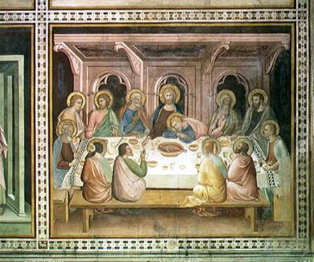 The Last Supper, from a series of Scenes of the New Testament a Barna  da Siena