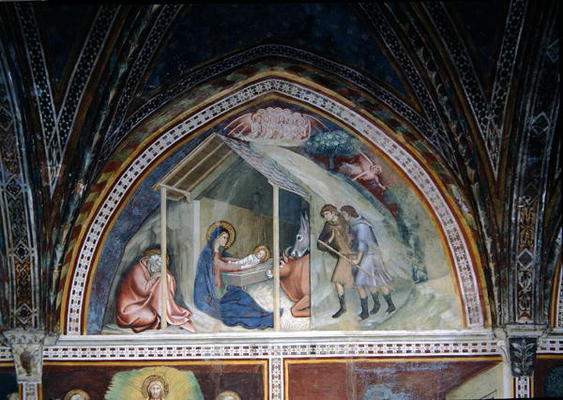 The Birth of Christ, from a series of Scenes of the New Testament (fresco) a Barna  da Siena