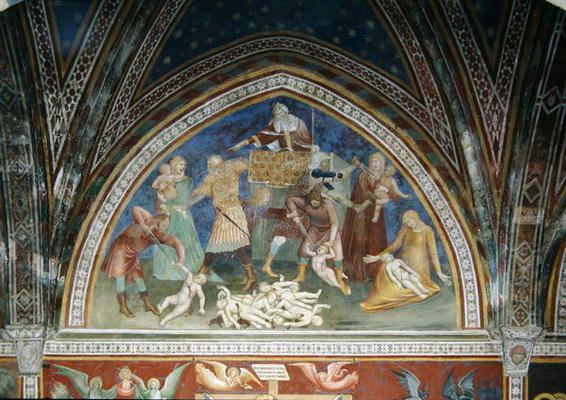 The Massacre of the Innocents, from a series of Scenes of the New Testament (fresco) a Barna  da Siena