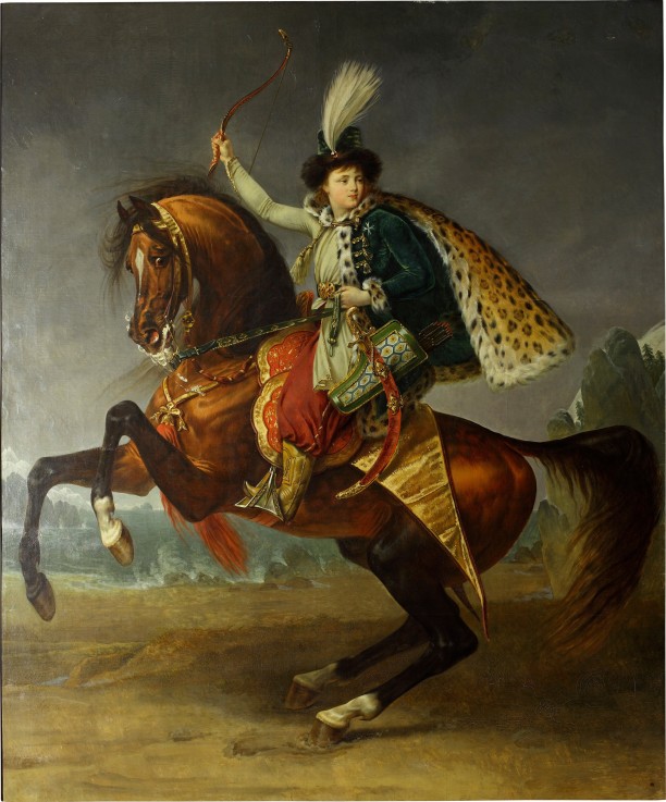 Equestrian portrait of Prince Boris Nikolayevich Yusupov (1794-1849) a Baron Antoine Jean Gros