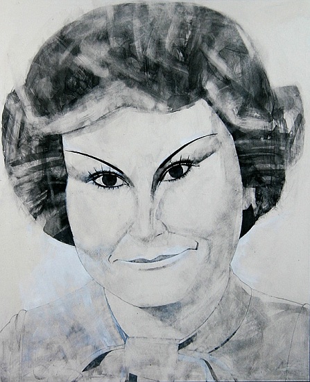 Portrait of Angela Rippon, illustration for The Media Mob (gouache and pencil on paper) a Barry  Fantoni