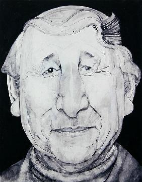 Portrait of Johnny Morris, illustration for The Listener, 1970s