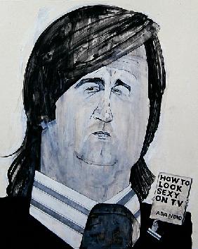 Portrait of Melvyn Bragg, illustration for The Listener, 1970s