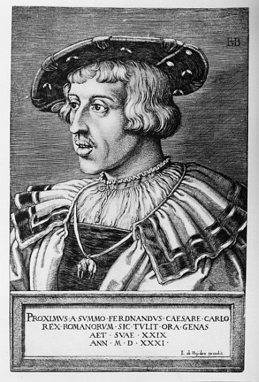 Portrait of Ferdinand I of Habsburg a Barthel Beham