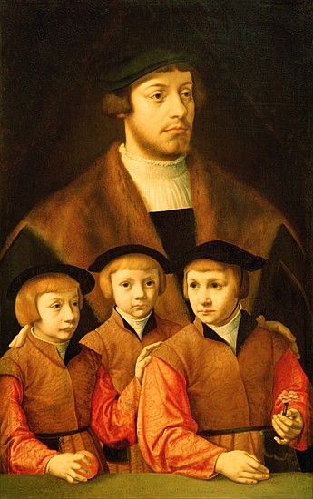 Portrait of a Man and His Three Sons, late 1530s-early 1540s a Bartholomaeus Bruyn