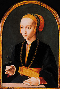 Female portrait. a Bartholomäus Bruyn il vecchio