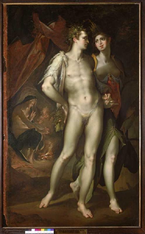 Bacchus and Ceres leave Venus. a Bartholomäus Spranger