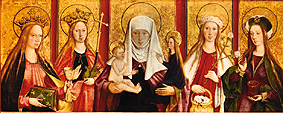 St. Anna Selbdritt the with the hll. Barbara, Margarethe, Dorothea U . Magdalena. a Bartholomeus Zeitblom