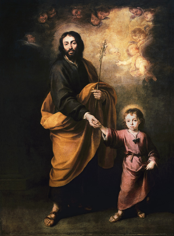 St. Joseph with the Jesusknaben a Bartolomé Esteban Perez Murillo