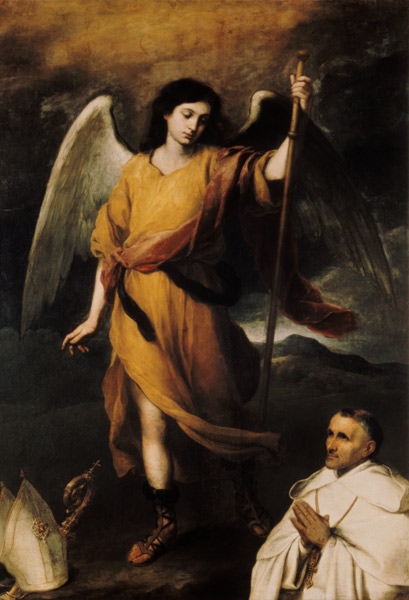 Archangel Raphael with Bishop Domonte a Bartolomé Esteban Perez Murillo