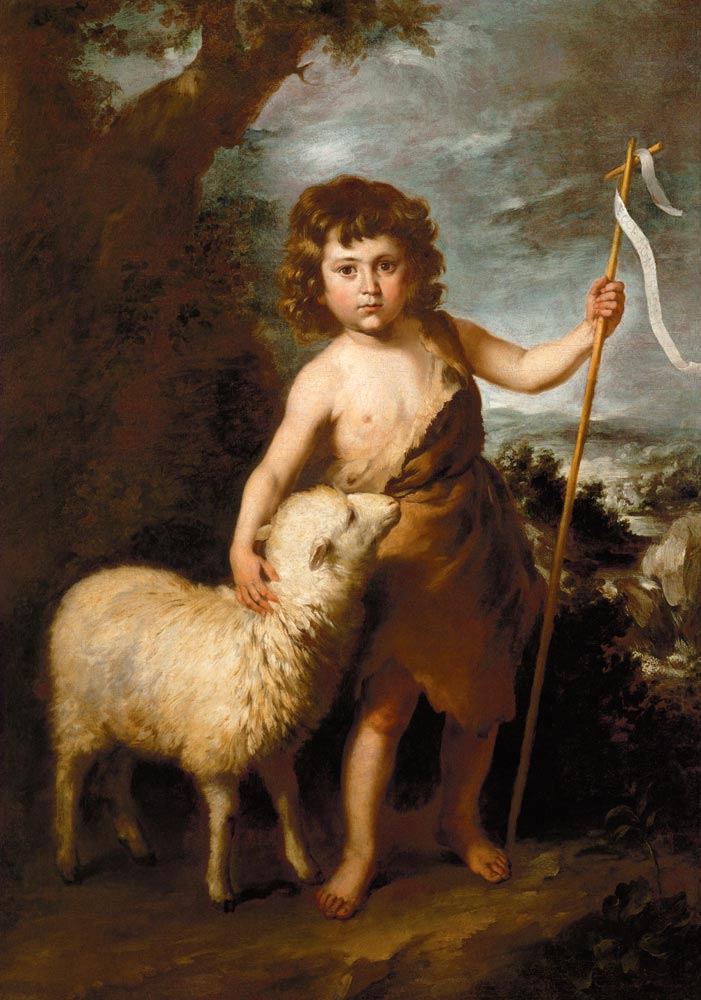 Johannes der Täufer als Kind a Bartolomé Esteban Perez Murillo