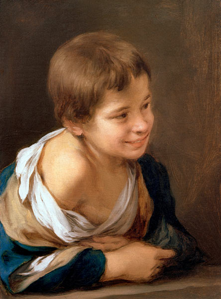 A Peasant Boy Leaning on a Sill a Bartolomé Esteban Perez Murillo