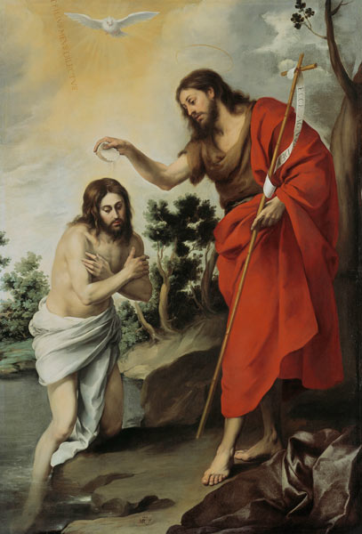 The Baptism of Christ a Bartolomé Esteban Perez Murillo